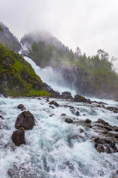Latefossen водоспад в Норвегії — стокове фото