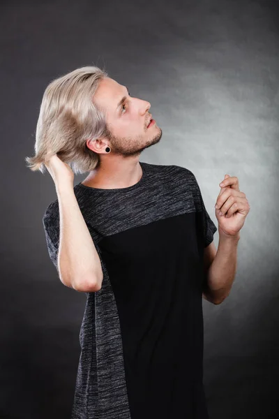 Portrait young man with stylish haircut — Stock Photo, Image