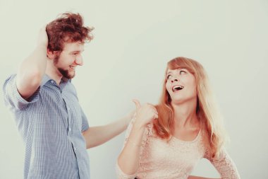 Mutlu çift erkek ve kadın Studio.