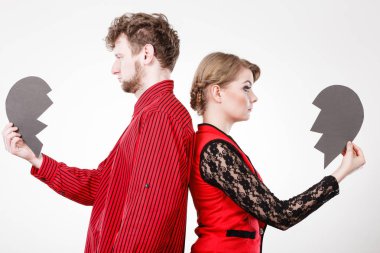 Kırık kalp breaking up Çift.