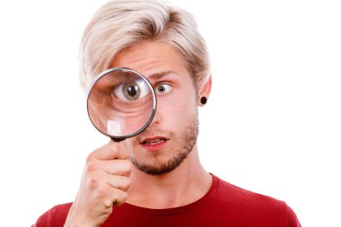 adam göz Büyüteç Büyüteç seyir tutar