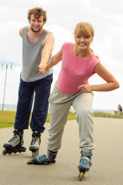 paten patenci çift açık buz pateni