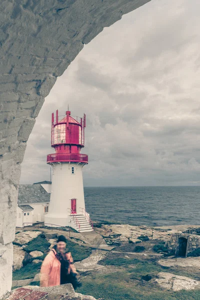 노르웨이 등 대 Lindesnes — 스톡 사진