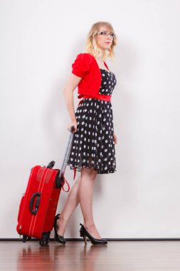 Şık moda kadın kırmızı çanta