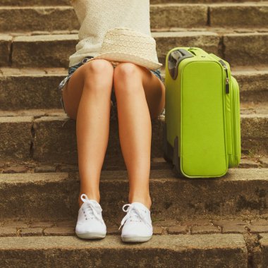 Çanta kadın turist bölümü gövdesi.