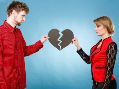 Kırık kalp breaking up Çift.