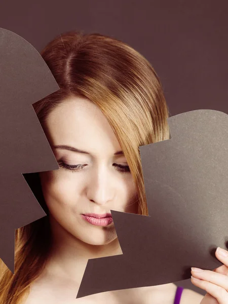 Unhappy woman with broken heart. — Stock Photo, Image