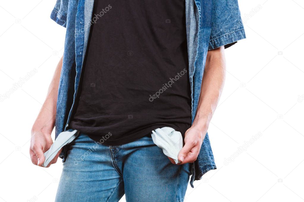 Male showing empty pockets