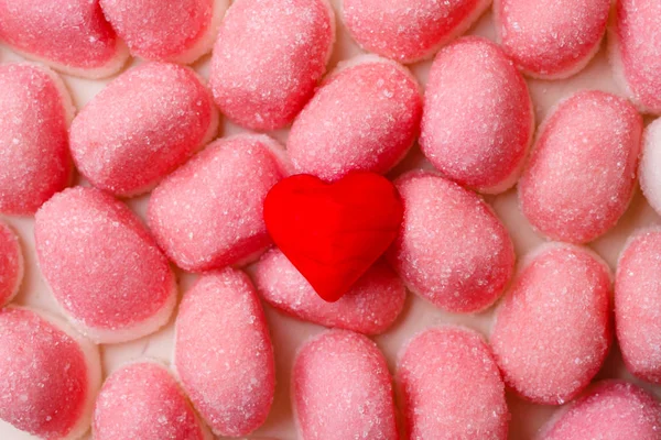 Geleias-de-rosa ou marshmallows como fundo — Fotografia de Stock