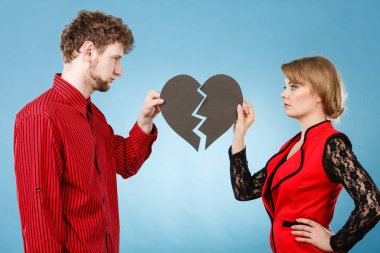 Kırık kalp breaking up Çift.