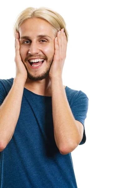 Portrait of young man laughing — Stock Photo, Image