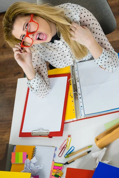 Happy business woman in office — Stock Photo, Image