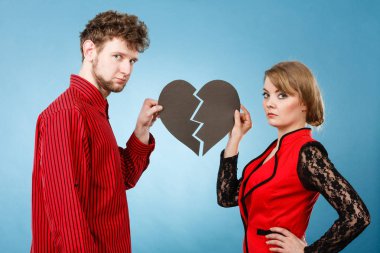 Kırık kalp breaking up Çift.