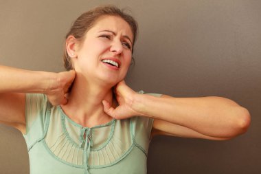 Woman feel pain ache clipart