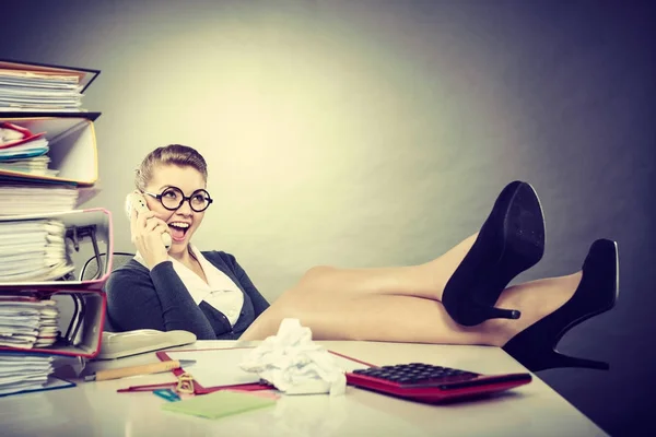 Secretary making phone call. — Stock Photo, Image