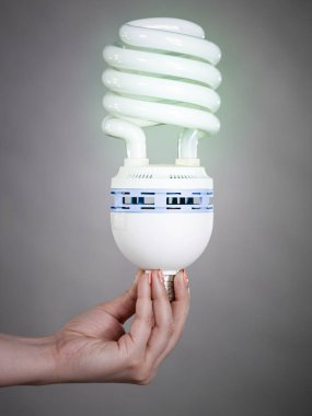 Eko modern ampul tutan kadın