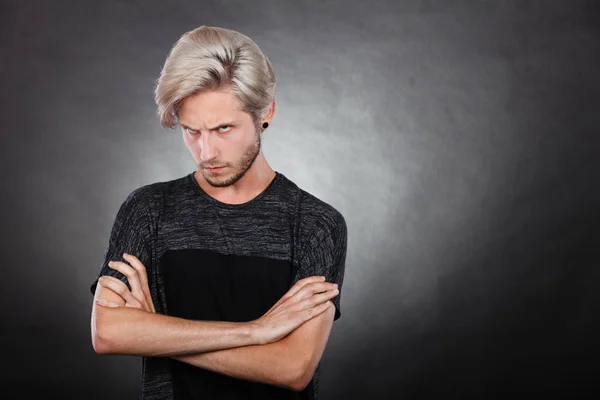 Angry serious young man, negative emotion — Stock Photo, Image