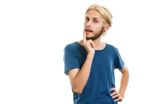 Young man thinking seek a solution — Stock Photo, Image