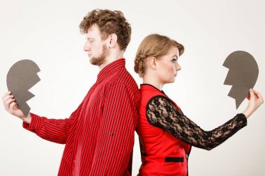 Kırık kalp breaking up Çift.