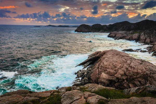 Coastline at sunset in Norway