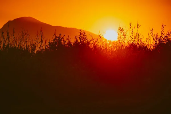 Восход солнца над горой — стоковое фото