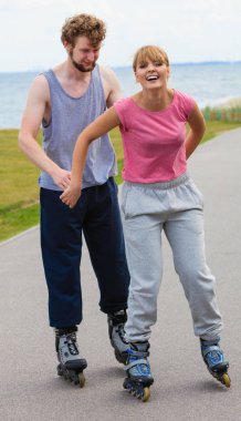 paten patenci çift açık buz pateni