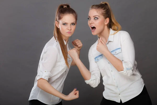 Arrabbiato furia ragazze pugni e combattere — Foto Stock