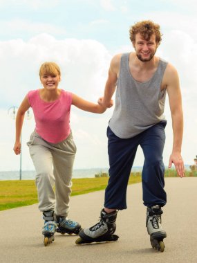 paten patenci çift açık buz pateni