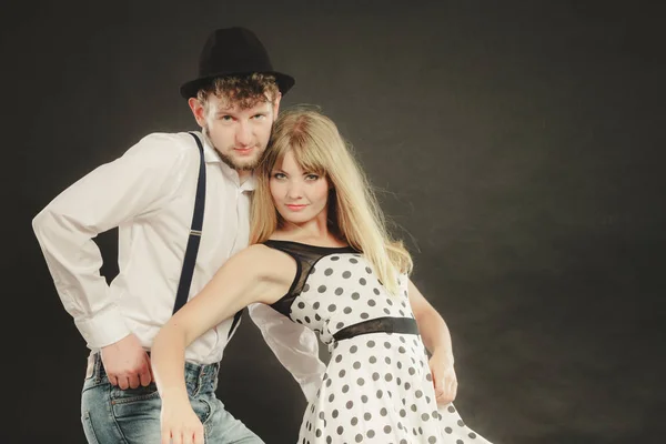 Young happy couple dancing — Stock Photo, Image