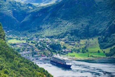 Fiyort Geirangerfjord Feribot Tekne, Norveç ile.