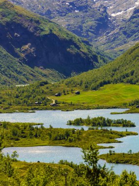 Dağlar manzara. Norveç yol Sognefjellet