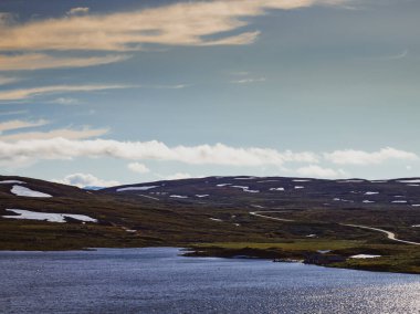 Hardangervidda'da dağın Yaylası manzara, Norveç