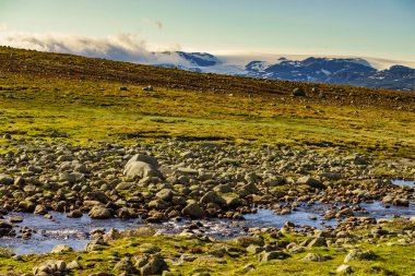 Hardangervidda'da dağın Yaylası manzara, Norveç