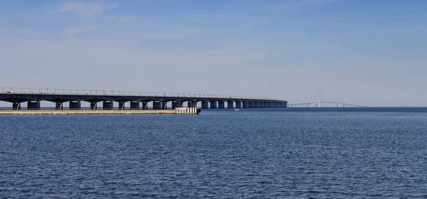 Danimarka 'da Storebaelt Köprüsü — Stok fotoğraf