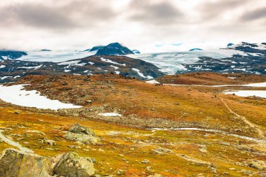 Dağlar manzara. Norveç yol Sognefjellet