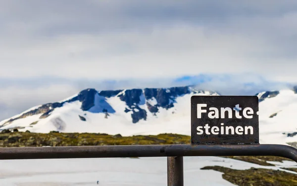 Summer Mountains Landscape Norway National Tourist Route Sognefjellet Highest Point — Stock Photo, Image