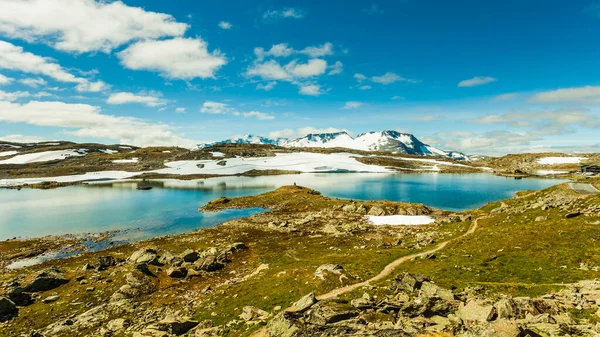Zomer Bergen Landschap Noorwegen Nationale Toeristische Route Sognefjellet Van Lom — Stockfoto