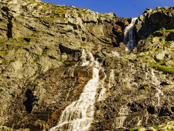 Cachoeira Nas Montanhas Rota Cênica Turística Nacional Sognefjellet Entre Lom — Fotografia de Stock