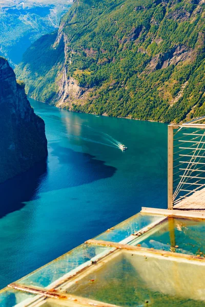 Punto Vista Ornesvingen Geiranger Fiordo Paisaje Ruta Turística Nacional Noruega — Foto de Stock
