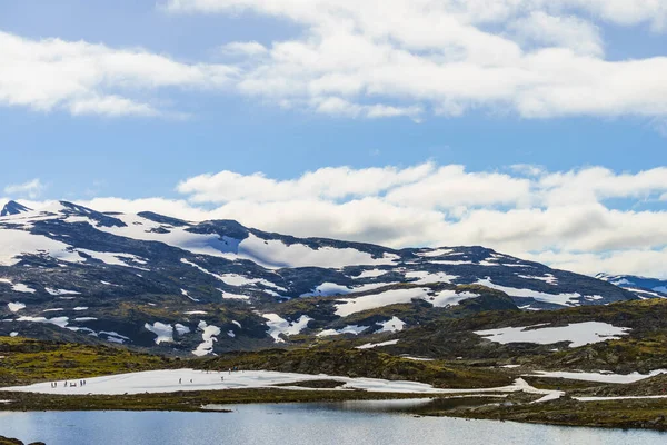 Spor Aktivitesi Norveç Lom Luster Kentleri Arasındaki Sognefjellet Ulusal Turizm — Stok fotoğraf
