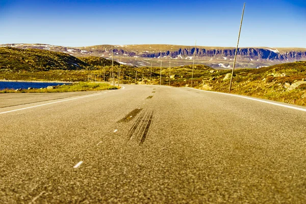 Vägkorsning Hardangervidda Platå Norge Landskap Nationell Turist Hardangervidda Rutt — Stockfoto