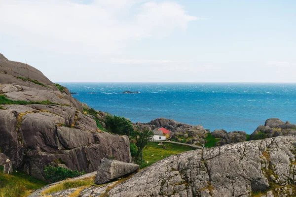 Nationell Turistlänsväg Jaeren Soliga Norge Kustlandskap Sommaren — Stockfoto