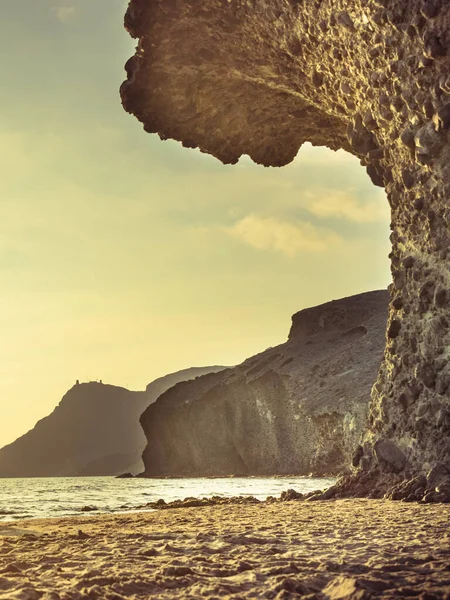 Het Strand Van Monsul Zee Landschap Cabo Gata Nijar Natuurpark — Stockfoto