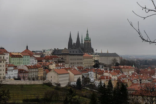 Прага Является Столицей Крупнейшим Городом Чехии Величине Городом Европейском Союзе — стоковое фото