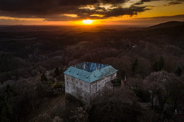 Houska Castle Een Vroeg Gotisch Kasteel Het Een Van Best — Stockfoto