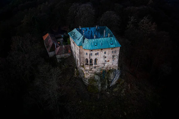 Houska Kalesi Eski Bir Gotik Kaledir Dönemin Iyi Korunmuş Kalelerinden — Stok fotoğraf