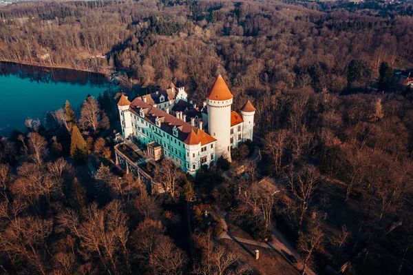 Konopiste Castelo Quatro Alas Três Andares Localizado República Tcheca Tornou — Fotografia de Stock