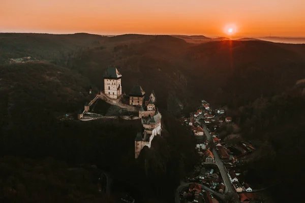 Karlstejn Kasteel Een Grote Gotische Kasteel Gesticht 1348 Door Karel — Stockfoto