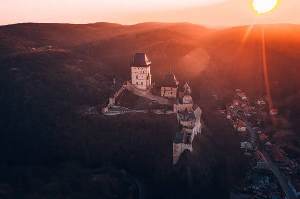 Castillo Karlstejn Gran Castillo Gótico Fundado 1348 Por Carlos Emperador — Foto de Stock