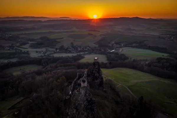 Castelo Trosky Uma Ruína Castelo Região Liberec República Tcheca Está — Fotografia de Stock